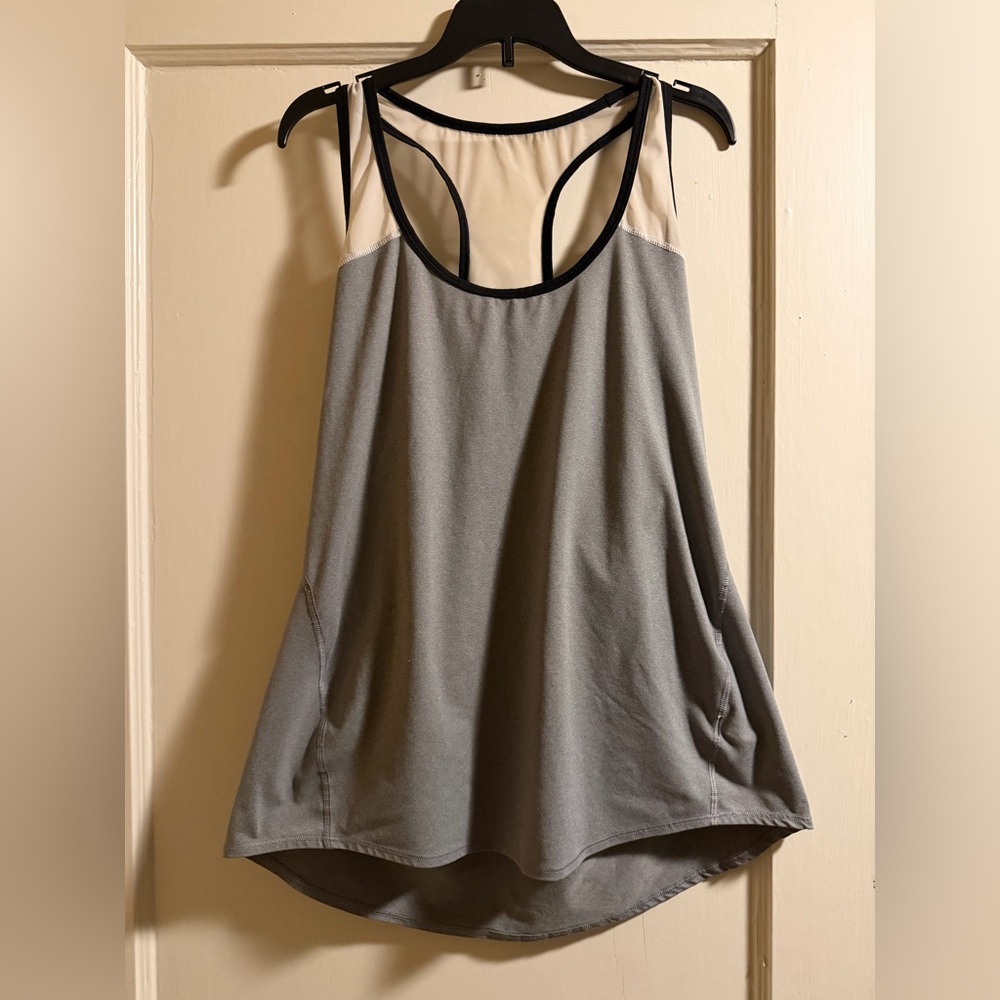 Athleta Gray and Mesh Razor Tank Top